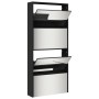 Mueble zapatero con espejo 4 niveles negro 63x17x134 cm de , Zapateros y organizadores de calzado - Ref: Foro24-3228274, Prec...