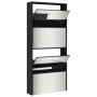 Mueble zapatero con espejo 4 niveles negro 63x17x134 cm de , Zapateros y organizadores de calzado - Ref: Foro24-3228274, Prec...