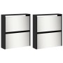 Mueble zapatero con espejo 4 niveles negro 63x17x134 cm de , Zapateros y organizadores de calzado - Ref: Foro24-3228274, Prec...