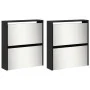 Mueble zapatero con espejo 4 niveles negro 63x17x134 cm de , Zapateros y organizadores de calzado - Ref: Foro24-3228274, Prec...