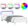 Estructura de cama con cabecero y luces LED blanco 75x190 cm de , Camas y somieres - Ref: Foro24-838750, Precio: 89,33 €, Des...