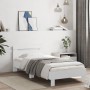 Estructura de cama con cabecero y luces LED blanco 75x190 cm de , Camas y somieres - Ref: Foro24-838750, Precio: 89,33 €, Des...