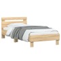 Estructura de cama cabecero luces LED roble Sonoma 75x190 cm de , Camas y somieres - Ref: Foro24-838752, Precio: 68,38 €, Des...
