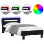 Estructura de cama con cabecero y luces LED negro 90x190 cm de , Camas y somieres - Ref: Foro24-838744, Precio: 106,69 €, Des...