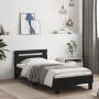 Estructura de cama con cabecero y luces LED negro 90x190 cm de , Camas y somieres - Ref: Foro24-838744, Precio: 106,69 €, Des...