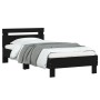 Estructura de cama con cabecero y luces LED negro 90x190 cm de , Camas y somieres - Ref: Foro24-838744, Precio: 106,69 €, Des...