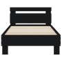 Estructura de cama con cabecero y luces LED negro 90x190 cm de , Camas y somieres - Ref: Foro24-838744, Precio: 106,69 €, Des...
