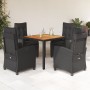 Set de muebles jardín 5 pzas con cojines ratán sintético negro en Conjuntos de jardín | Comprar online en Foru.es