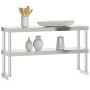 Estante sobre mesa de trabajo 2 pisos acero inox 110x30x65 cm de , Restauración - Ref: Foro24-376449, Precio: 145,79 €, Descu...