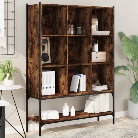 Estantería madera de ingeniería roble ahumado 102x30x141,5 cm de , Librerías y estanterías - Ref: Foro24-3214331, Precio: 107...