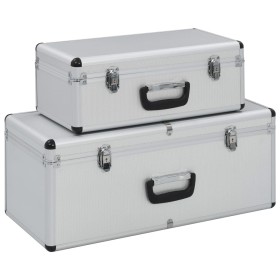 Cajas de almacenamiento 2 unidades aluminio plateado de vidaXL, Cajas de herramientas - Ref: Foro24-91850, Precio: 104,76 €, ...
