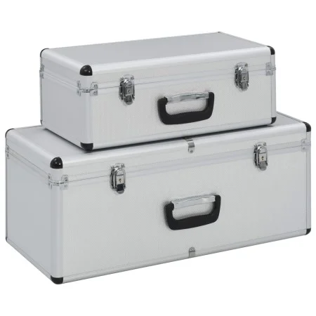 Cajas de almacenamiento 2 unidades aluminio plateado de vidaXL, Cajas de herramientas - Ref: Foro24-91850, Precio: 98,39 €, D...