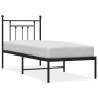 Estructura de cama con cabecero metal negro 75x190 cm de , Camas y somieres - Ref: Foro24-353527, Precio: 70,72 €, Descuento: %