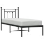 Estructura de cama con cabecero metal negro 75x190 cm de , Camas y somieres - Ref: Foro24-353527, Precio: 70,72 €, Descuento: %