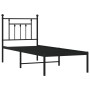 Estructura de cama con cabecero metal negro 75x190 cm de , Camas y somieres - Ref: Foro24-353527, Precio: 70,72 €, Descuento: %