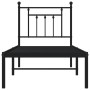 Estructura de cama con cabecero metal negro 75x190 cm de , Camas y somieres - Ref: Foro24-353527, Precio: 70,72 €, Descuento: %