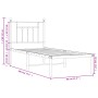 Estructura de cama con cabecero metal negro 75x190 cm de , Camas y somieres - Ref: Foro24-353527, Precio: 70,72 €, Descuento: %