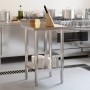 Mesa trabajo cocina y salpicadero acero inoxidable 55x55x93 cm de , Restauración - Ref: Foro24-376456, Precio: 115,94 €, Desc...