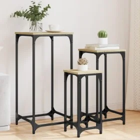 Mesas auxiliares apilables 3 uds madera ingeniería roble Sonoma de , Mesas auxiliares - Ref: Foro24-838939, Precio: 47,71 €, ...