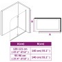 Mampara de ducha plegable 2 paneles ESG 120x140 cm de vidaXL, Puertas de ducha - Ref: Foro24-144677, Precio: 169,32 €, Descue...