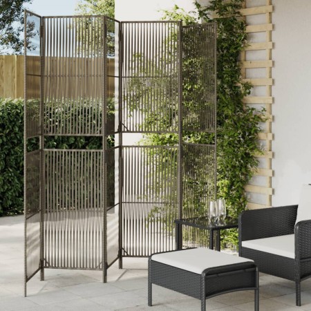 Biombo de 6 paneles ratán sintético gris de , Divisores de ambientes - Ref: Foro24-365402, Precio: 156,54 €, Descuento: %