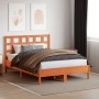 Cabecero de cama madera maciza de pino marrón cera 135 cm de , Cabeceros y pies de cama - Ref: Foro24-844200, Precio: 40,34 €...