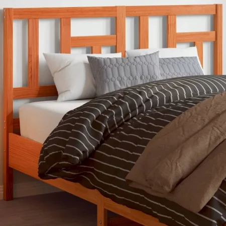 Wax brown solid pine wood bed headboard 160 cm by , Headboards and footboards - Ref: Foro24-844366, Price: 40,10 €, Discount: %