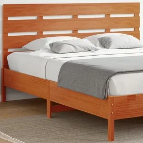 Wax brown solid pine wood bed headboard 180 cm by , Headboards and footboards - Ref: Foro24-844448, Price: 49,76 €, Discount: %
