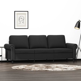 Sofá de 3 plazas terciopelo negro 180 cm de , Sofás - Ref: Foro24-359544, Precio: 332,17 €, Descuento: %