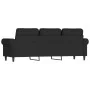 Sofá de 3 plazas terciopelo negro 180 cm de , Sofás - Ref: Foro24-359544, Precio: 328,91 €, Descuento: %