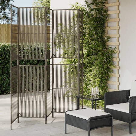 Biombo de 5 paneles ratán sintético gris de , Divisores de ambientes - Ref: Foro24-365398, Precio: 127,04 €, Descuento: %