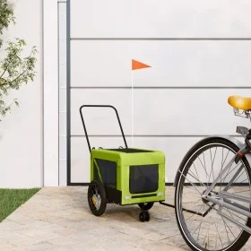 Pet Bicycle Trailer Iron Oxford Cloth Green Black by , pet strollers - Ref: Foro24-93934, Price: 86,73 €, Discount: %