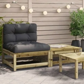 Garden sofa without armrests with cushions and footrest by , Modular outdoor sofas - Ref: Foro24-838140, Price: 109,77 €, Dis...