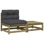 Sofá de jardín sin reposabrazos con cojines y reposapiés de , Sofás modulares de exterior - Ref: Foro24-838140, Precio: 110,8...