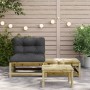 Sofá de jardín sin reposabrazos con cojines y reposapiés de , Sofás modulares de exterior - Ref: Foro24-838140, Precio: 110,8...
