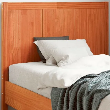 Wax brown solid pine wood bed headboard 100 cm by , Headboards and footboards - Ref: Foro24-844238, Price: 41,59 €, Discount: %