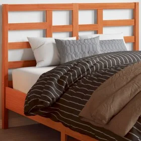 Wax brown solid pine wood bed headboard 135 cm by , Headboards and footboards - Ref: Foro24-844250, Price: 40,14 €, Discount: %
