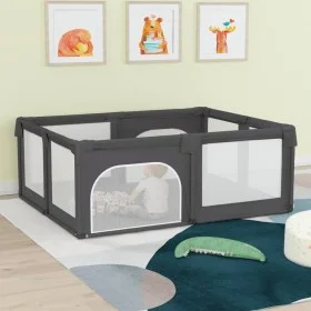 Baby playpen with 2 doors dark gray Oxford fabric by , Baby Playpens - Ref: Foro24-10308, Price: 124,04 €, Discount: %