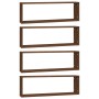 Estante cúbico de pared 4 uds madera roble marrón 80x15x26,5cm de , Estantes y estanterías - Ref: Foro24-815922, Precio: 54,1...
