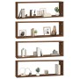 Estante cúbico de pared 4 uds madera roble marrón 80x15x26,5cm de , Estantes y estanterías - Ref: Foro24-815922, Precio: 54,1...