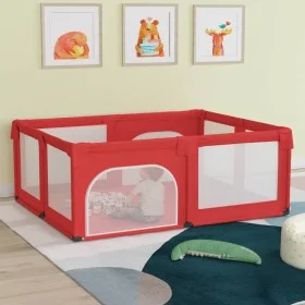 Baby playpen with 2 doors, red Oxford fabric by , Baby Playpens - Ref: Foro24-10310, Price: 109,66 €, Discount: %