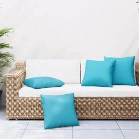 Cojines decorativos 4 uds tela turquesa 60x60 cm de , Cojines - Ref: Foro24-360424, Precio: 64,36 €, Descuento: %