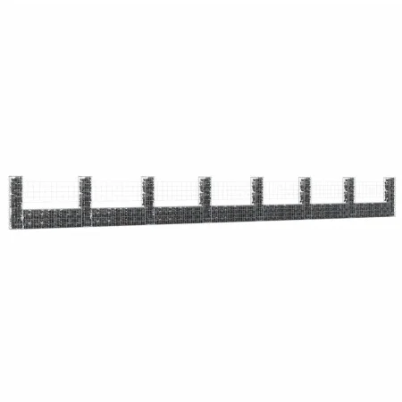 U-förmiger Gabionenkorb 8 Eisenpfosten 860x20x100 cm von , Zaunpaneele - Ref: Foro24-151281, Preis: 207,02 €, Rabatt: %