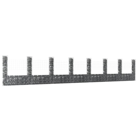 Cesta de gaviones forma de U 8 postes de hierro 860x20x150 cm de , Paneles de vallas - Ref: Foro24-151288, Precio: 323,42 €, ...