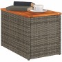 Mesas auxiliares de jardín 2 uds ratán madera gris 55x34x37 cm de , Mesas de jardín - Ref: Foro24-366131, Precio: 59,33 €, De...