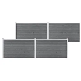Grauer WPC-Gartenzaun 699 x 106 cm von , Zaunpaneele - Ref: Foro24-3053249, Preis: 827,24 €, Rabatt: %