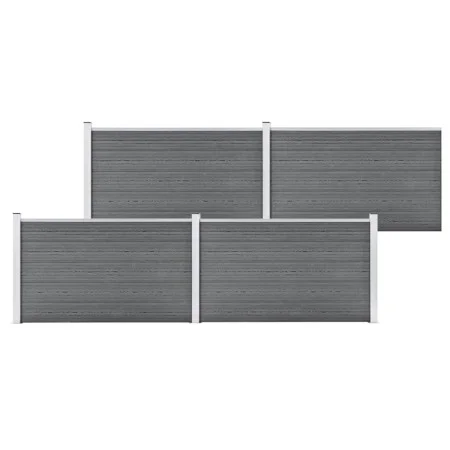 Grauer WPC-Gartenzaun 699 x 106 cm von , Zaunpaneele - Ref: Foro24-3053249, Preis: 827,24 €, Rabatt: %