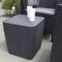 Keter Mesa auxiliar de jardín Luzon mimbre plano color grafito de , Mesas de jardín - Ref: Foro24-408949, Precio: 57,20 €, De...