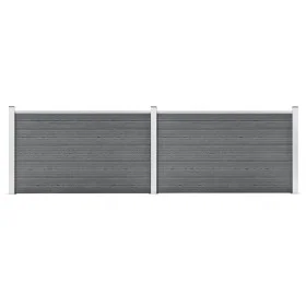 Valla de jardín de WPC gris 353x106 cm de , Paneles de vallas - Ref: Foro24-3053247, Precio: 424,27 €, Descuento: %