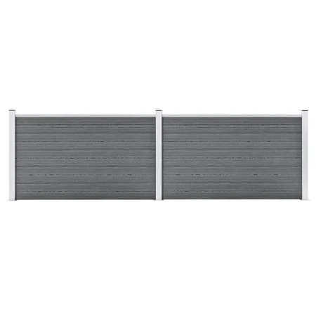 Gray WPC garden fence 353x106 cm by , fence panels - Ref: Foro24-3053247, Price: 424,27 €, Discount: %